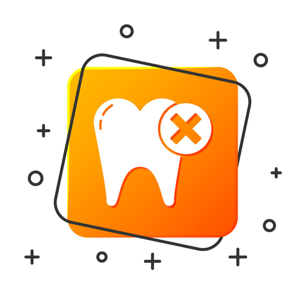 白色牙齿与龋齿图标孤立在白色上图片下载