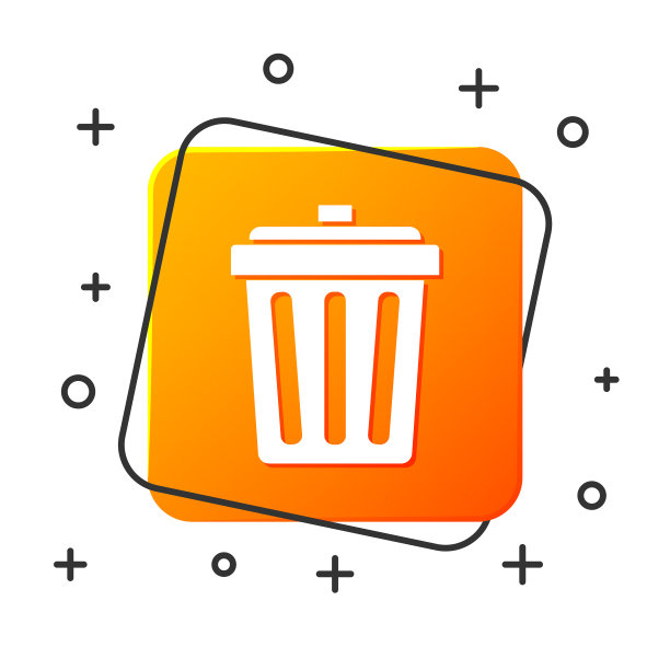 白色垃圾桶图标孤立在白色背景图片下载