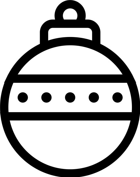 圣诞树球图标孤立轮廓图片下载