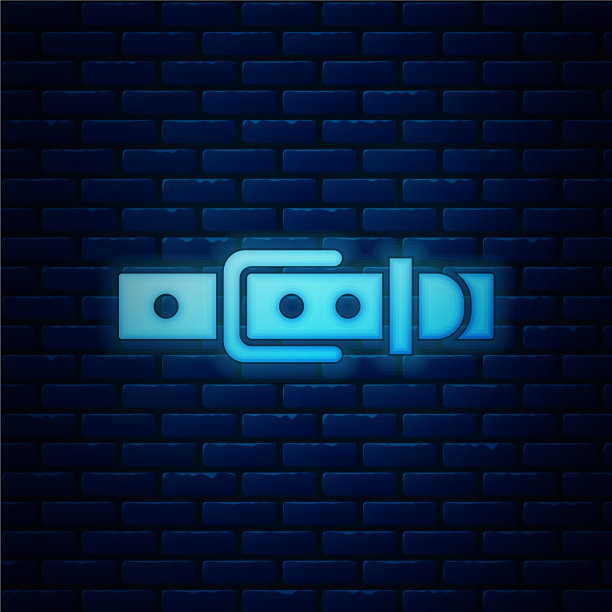 发光的霓虹灯皮带与钮扣钢图片下载