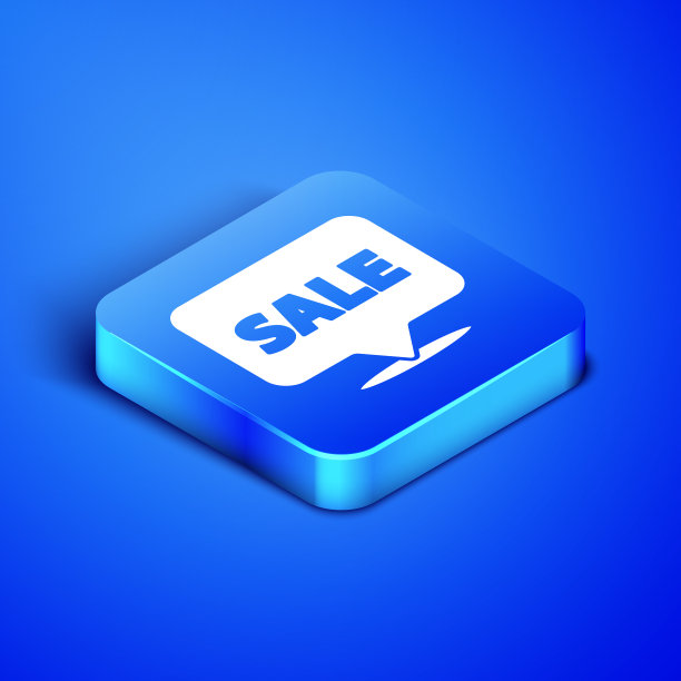 等距悬挂标志与文字销售图标图片下载