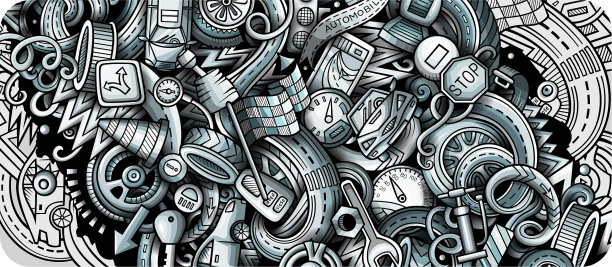 自动手绘涂鸦横幅卡通详细图片下载