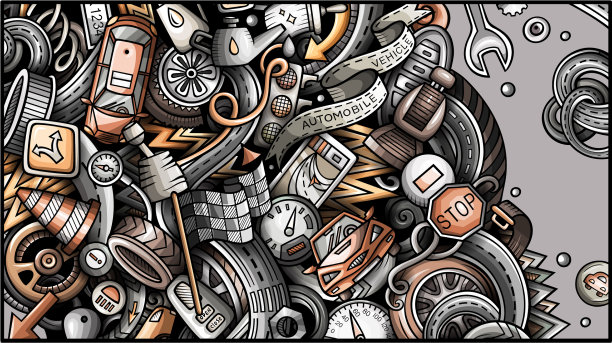 自动手绘涂鸦横幅卡通详细图片下载