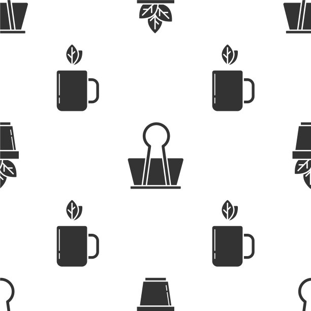 在花盆夹和茶杯中放置鲜花图片下载