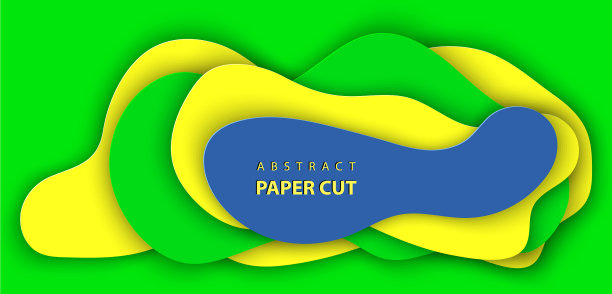 背景与巴西国旗颜色剪纸图片下载