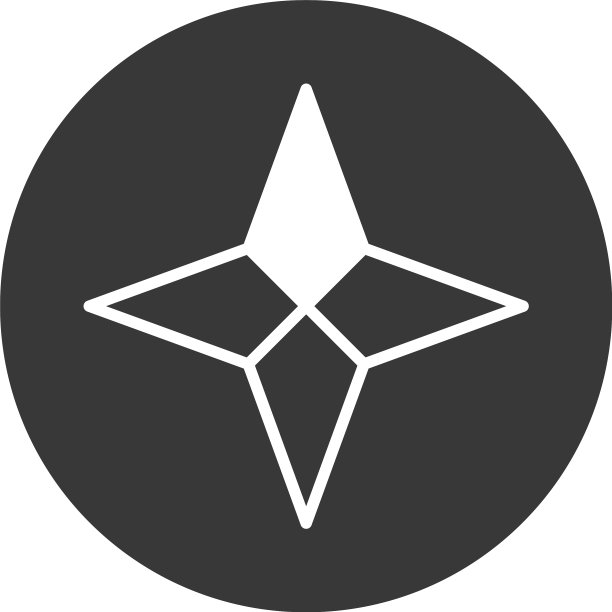 白色背景上的四射星形图标图片下载