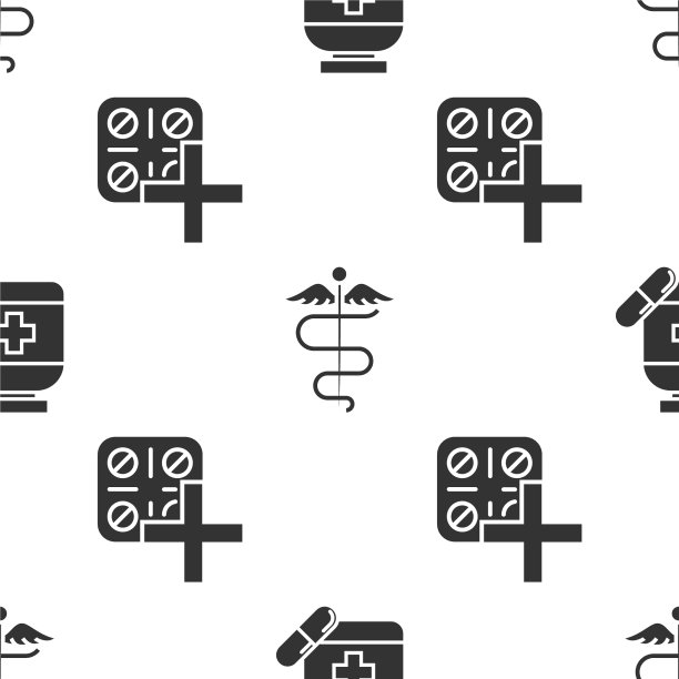 设置药瓶和药杖蛇图片下载