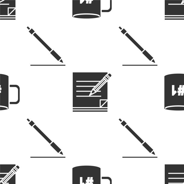 把咖啡杯放在空白的笔记本和铅笔上图片下载