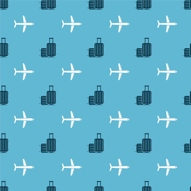 旅行箱和飞机上的无缝衔接图片下载