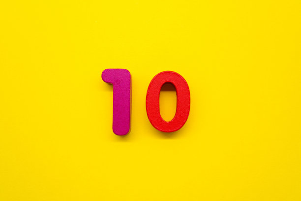 黄色背景上的10号图片下载