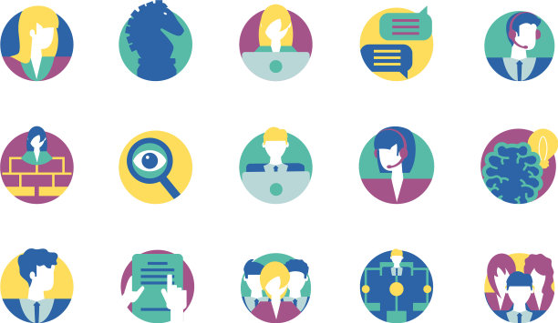 战略和管理图标集设计图片下载