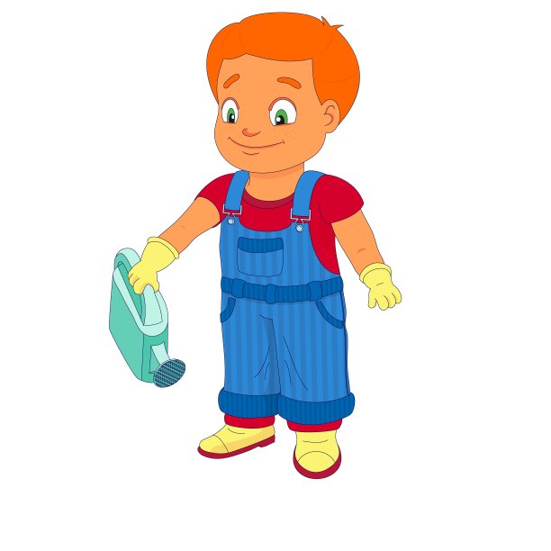 拿着喷壶的男孩图片下载