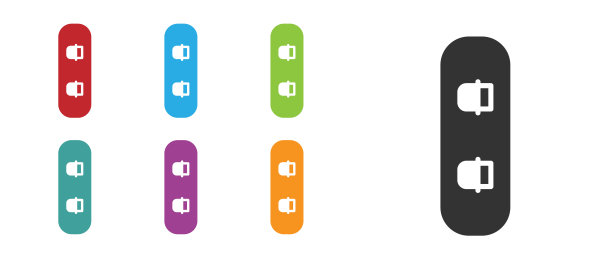 黑色单板图标孤立在白色背景。滑雪板图标。极限运动。运动设备。设置图标丰富多彩。矢量图图片下载