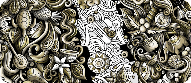 印度手绘涂鸦横幅卡通详细图片下载