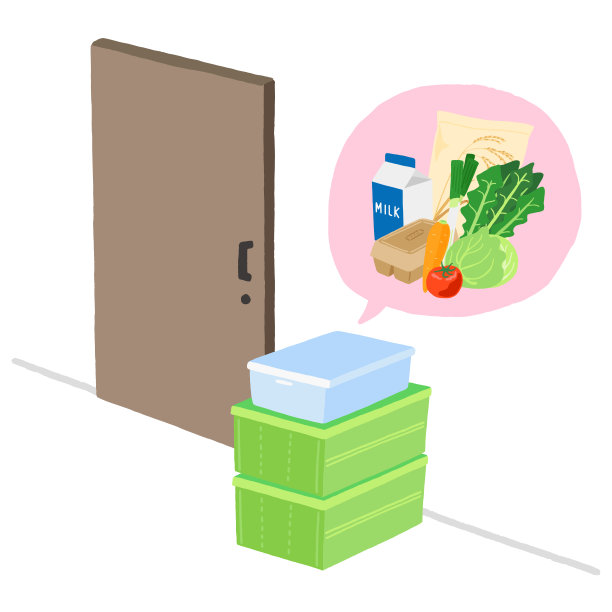 投递包裹的服务，放在入口门前的送餐容器图片下载