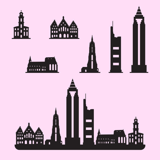 法兰克福德国天际线全景图片下载