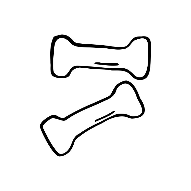 手绘哑铃在一个白色孤立的背景。涂鸦，简单的大纲插图。可用于纺织品、纸张等表面的装饰。图片下载