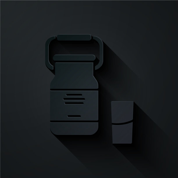 剪纸可以容器牛奶和玻璃图标图片下载