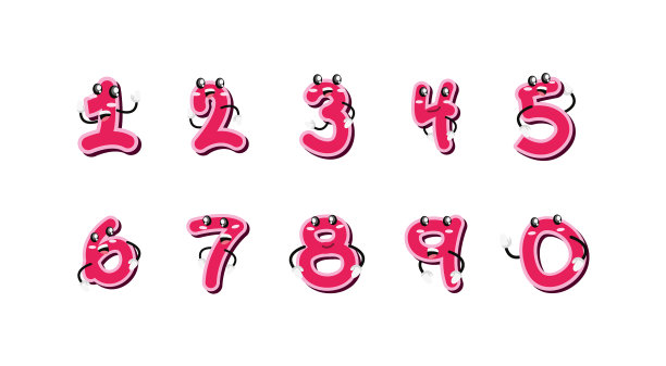 孤立的卡通数字集设计图片下载