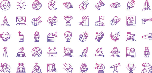 孤立空间图标集设计图片下载