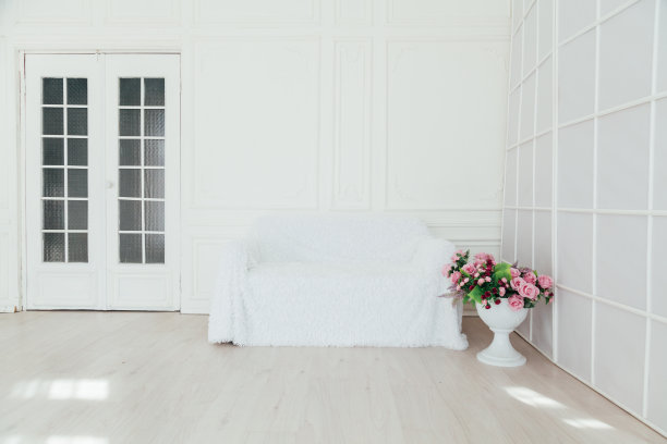 白色的沙发在室内的房子房间圣诞新年生日图片下载