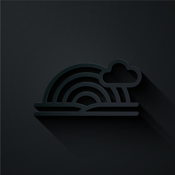 剪纸彩虹与云图标孤立上图片下载