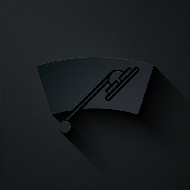 剪纸挡风玻璃刮水器图标孤立在黑色图片下载