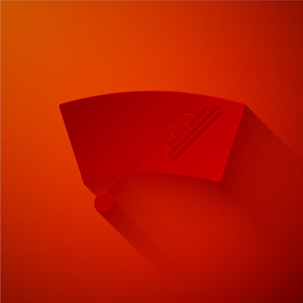 剪纸挡风玻璃刮水器图标孤立在红色图片下载