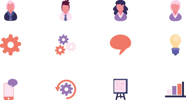 孤立的业务图标集设计图片下载