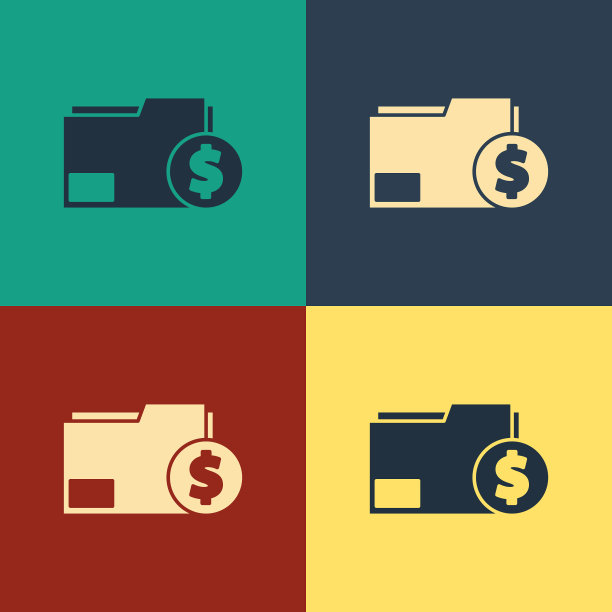 彩色财务文档文件夹图标隔离上图片下载