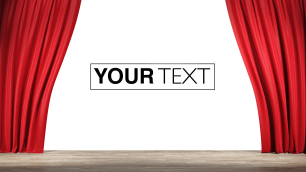 剧院窗帘孤立在白色背景与剪切路径。图片下载
