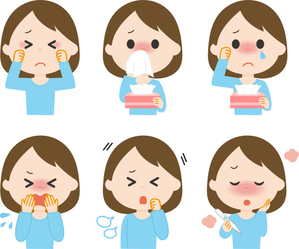 女人病了。矢量插图。图片下载