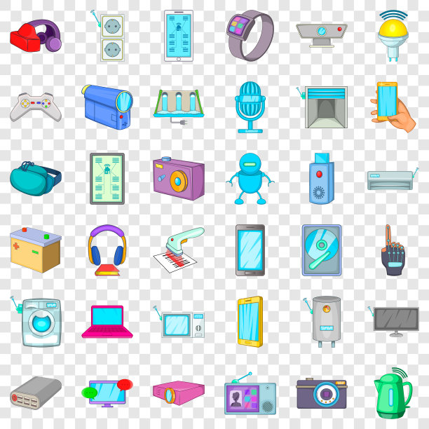 电子图标设置卡通风格图片下载