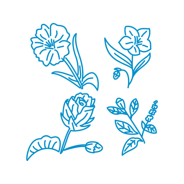 花叶设计模板线性图片下载