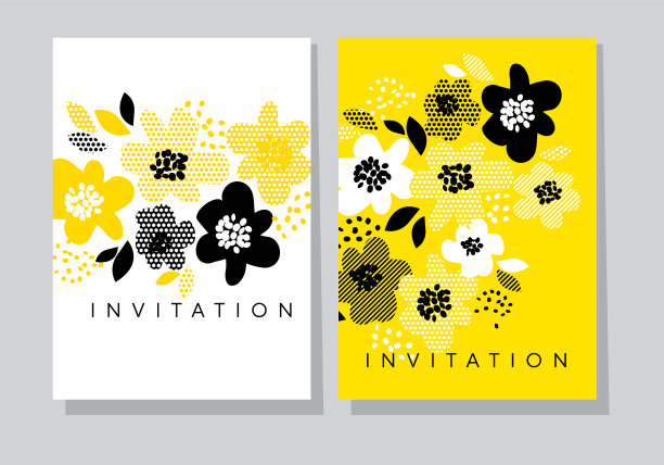 花卉抽象卡片模板图片下载