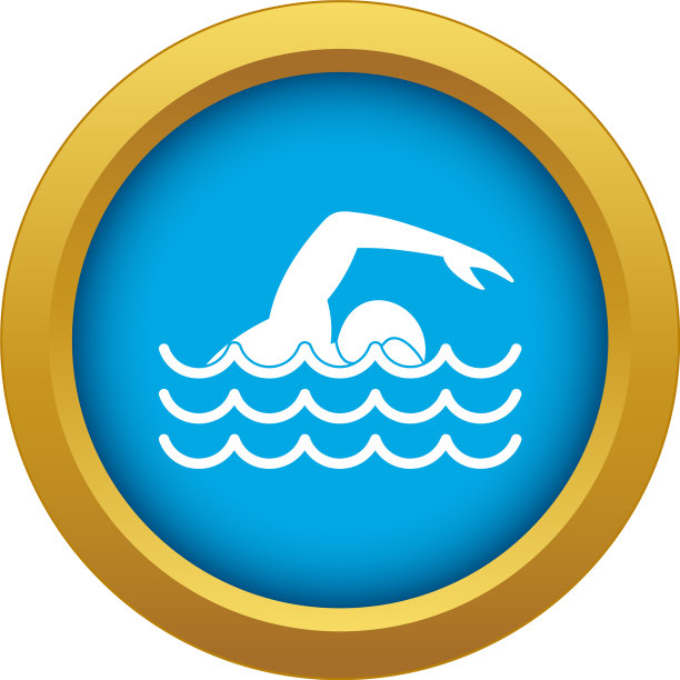 游泳者图标蓝色孤立图片下载