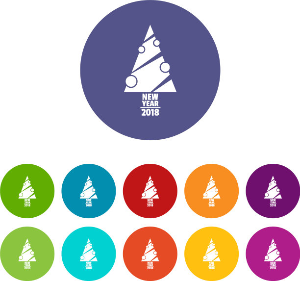 现代圣诞树图标设置颜色图片下载