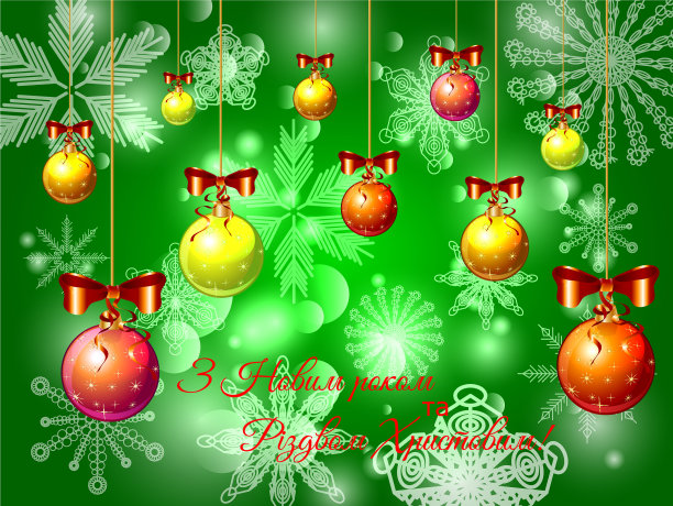 绿色的圣诞背景与雪花雪花图片下载