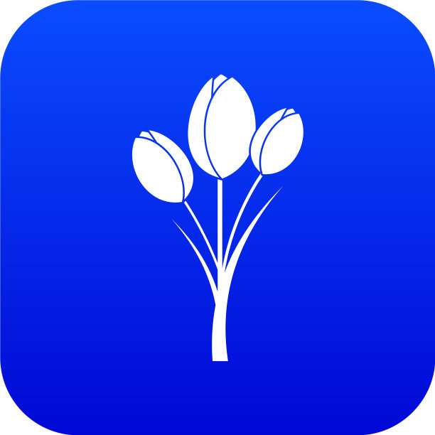 郁金香图标数字蓝色图片下载