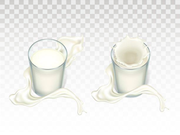 用牛奶做广告的玻璃杯图片下载