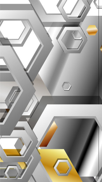 抽象几何背景与六角形金属图片下载