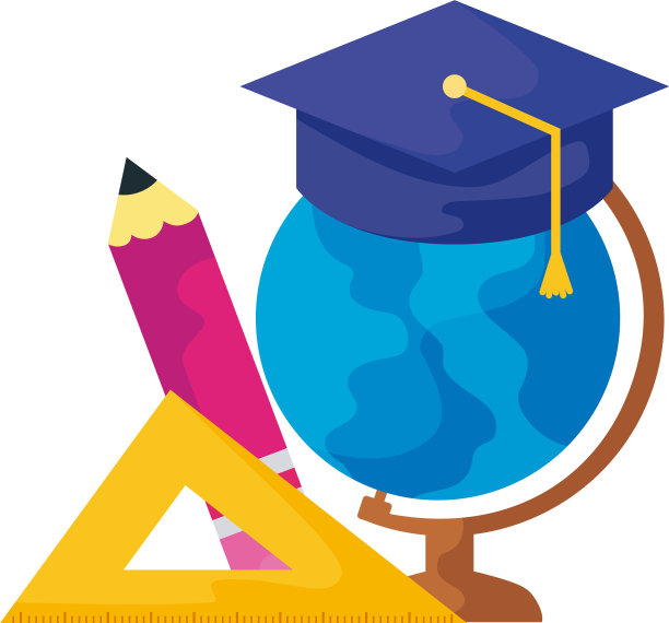 地球仪与帽子毕业和设置图片下载