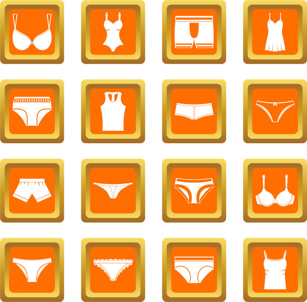 内衣物品图标设置为橙色图片下载