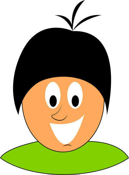 卡通图片上是一个笑着的绿色男孩图片下载