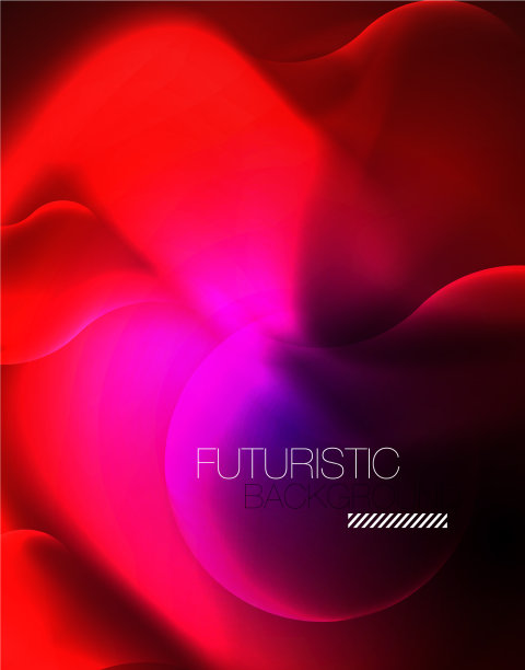 闪亮的金属霓虹波设计图片下载