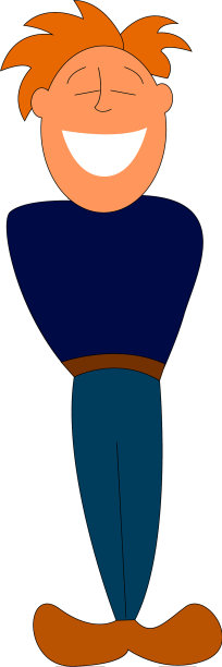 Clipart一个男人大笑时，站或颜色图片下载