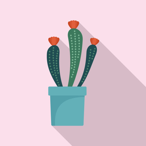 盆花仙人掌图标造型平坦图片下载