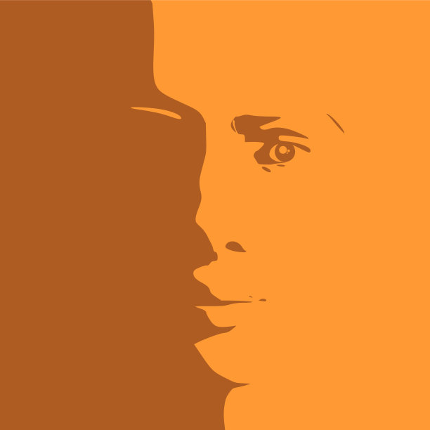 女性头部的剪影图片下载