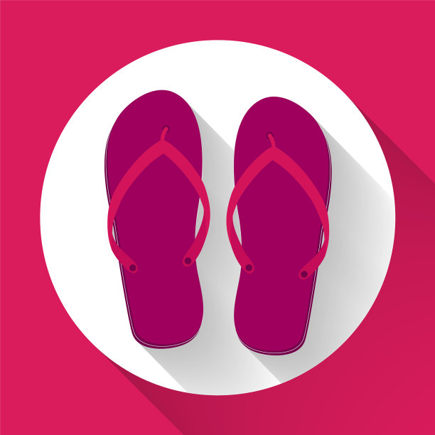 紫色沙滩凉鞋或拖鞋图标与长图片下载