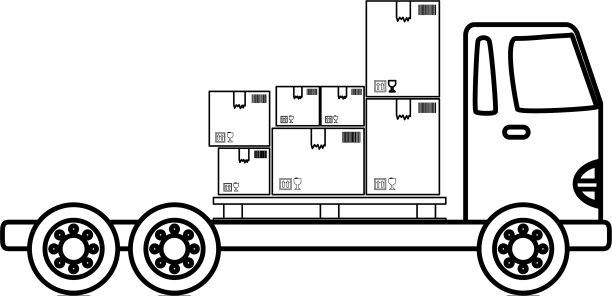 交付货物的卡车图片下载
